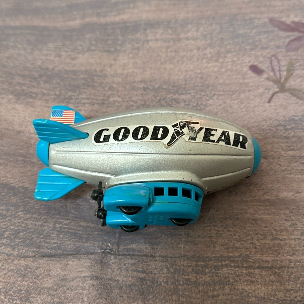Antique Vintage 1970s Goodyear Blimp - Steel w Wheels - Made in Japan. Kids love